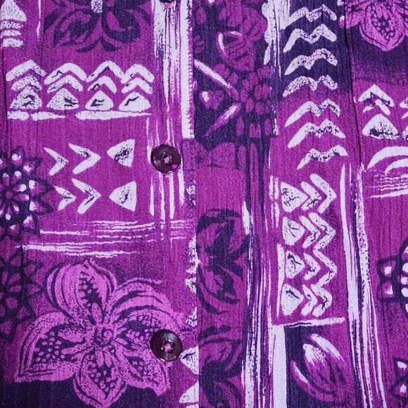 JM COLLECTION Purple Floral 2 Piece Outit Set Shirt Skirt Womens Size L Large - Picture 6 of 8